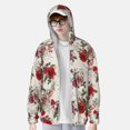 thumbnail image 3 of Pofeuu Rose Flowers Print Sun Protection Outdoor Lightweight Full Zip UV Cooling Hoodie Long Sleeve Summer Clothing for Outdoor Hiking-X-Large, 3 of 5