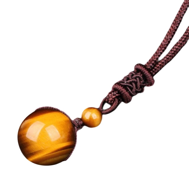 Colgante de piedra decorativo unisex con cristal para suéter Amarillo 16 cm