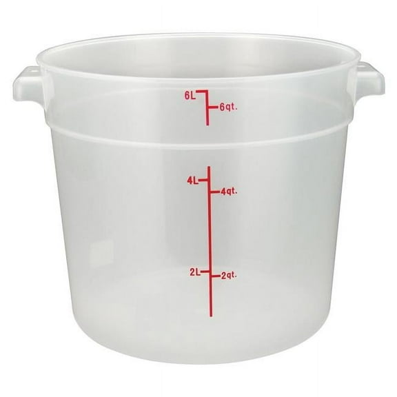 Winco PTRC-6 Round Storage Container, Translucent, Polypropylene - 6 qt.