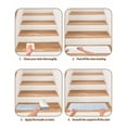 thumbnail image 5 of Haze Blue Boho Stair Treads for Wooden Steps Indoor Runner Rug Carpet, Neutral Middle Century Turkish Pattern 4 Pieces Peel and Stick Staircase Step Treads Covers Washable Throw Door Mats, 30"x8", 5 of 6