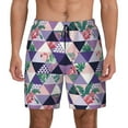 thumbnail image 2 of Goofa Plaid Flamingo Printed Men's Swim Trunks Board Shorts Quick Dry Mens Swimming Trunks with Compression Liner,Breathable Fit Hawaii Beach Shorts-Medium, 2 of 9