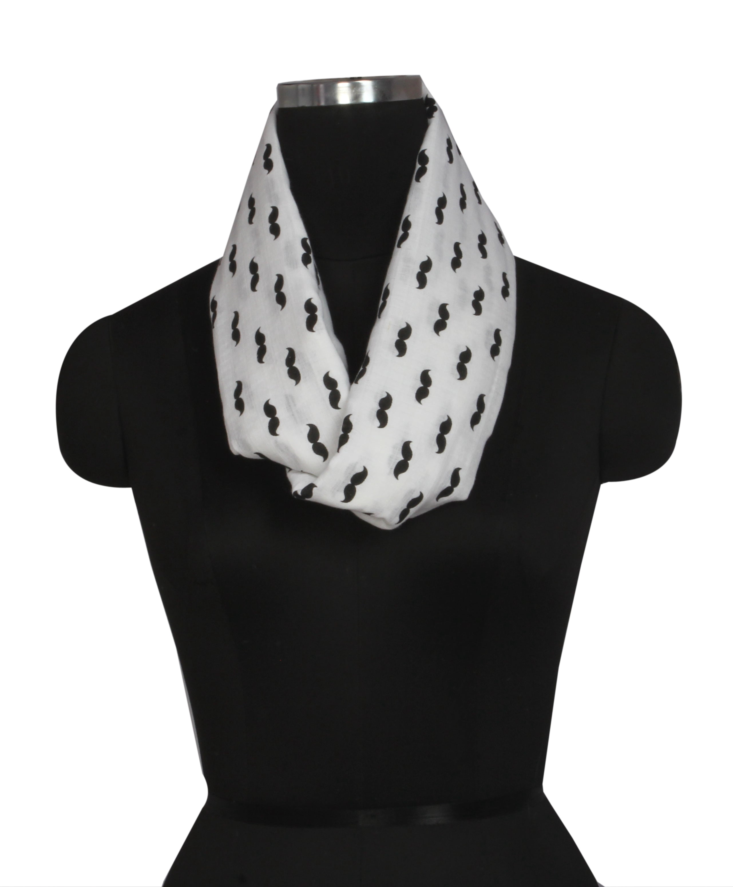 Mustache Black Muslin Nursing Scarf