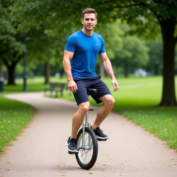 16 Inch Adjustable Unicycle with Thickened Steel Frame,Height Adjustable 28-32" Single Wheel Cycle for Balance Training Circus Performance Outdoor Fitness,Anti-Slip Pedals PU Seat 440 lbs Capacity
