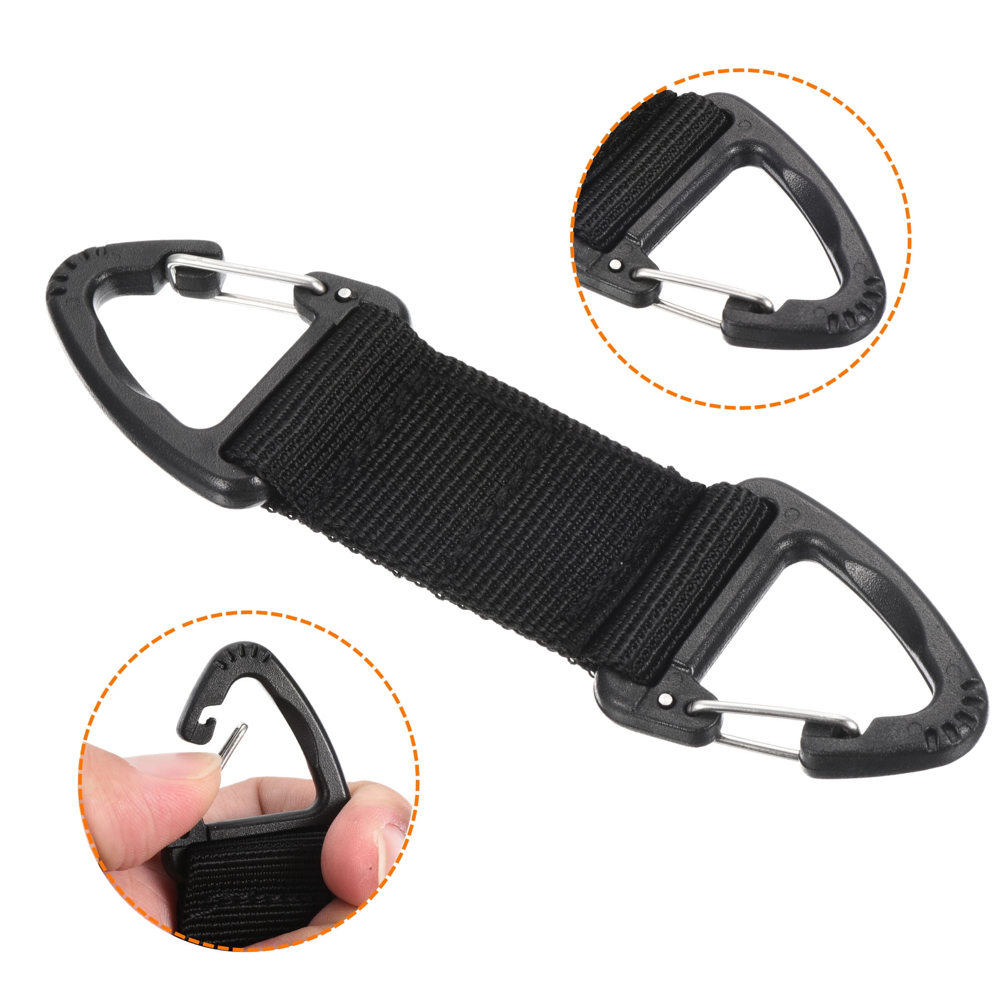 Unique Bargains Belt Keeper Key Clip Hanging Buckle Keychain With Double  Side Triangle Clip For Outdoor Camping Hiking Black 2 Pcs : Target