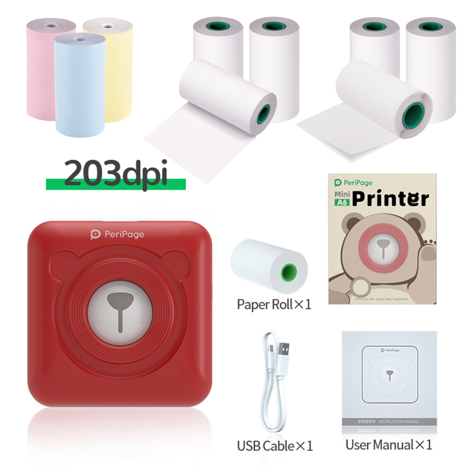 PeriPage A6 Mini Printer 203DPI Wireless BT Thermal Printer Picture