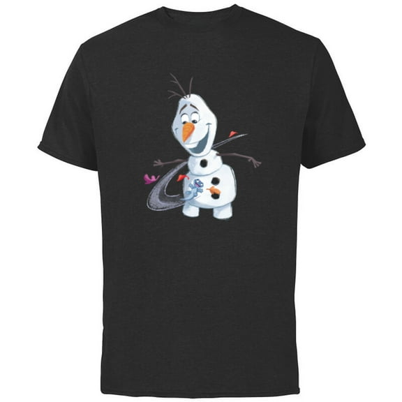 Disney Frozen 2 Olaf & Mattias Autumn Fun - Short Sleeve Cotton T-Shirt for Adults - Customized-Black