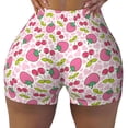 thumbnail image 2 of Picia Strawberry And Cheery Printed Workout Shorts for Women Seamless Scrunch Butt Lifting High Waisted Yoga Gym Booty Running Moisture-wicking Short Pants-Small, 2 of 9