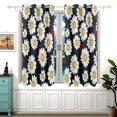 thumbnail image 2 of Cute White Daisy Blackout Curtains for Living Room Bedroom 55W x 54L Insulated Window Drapes 2 Panels, 2 of 5