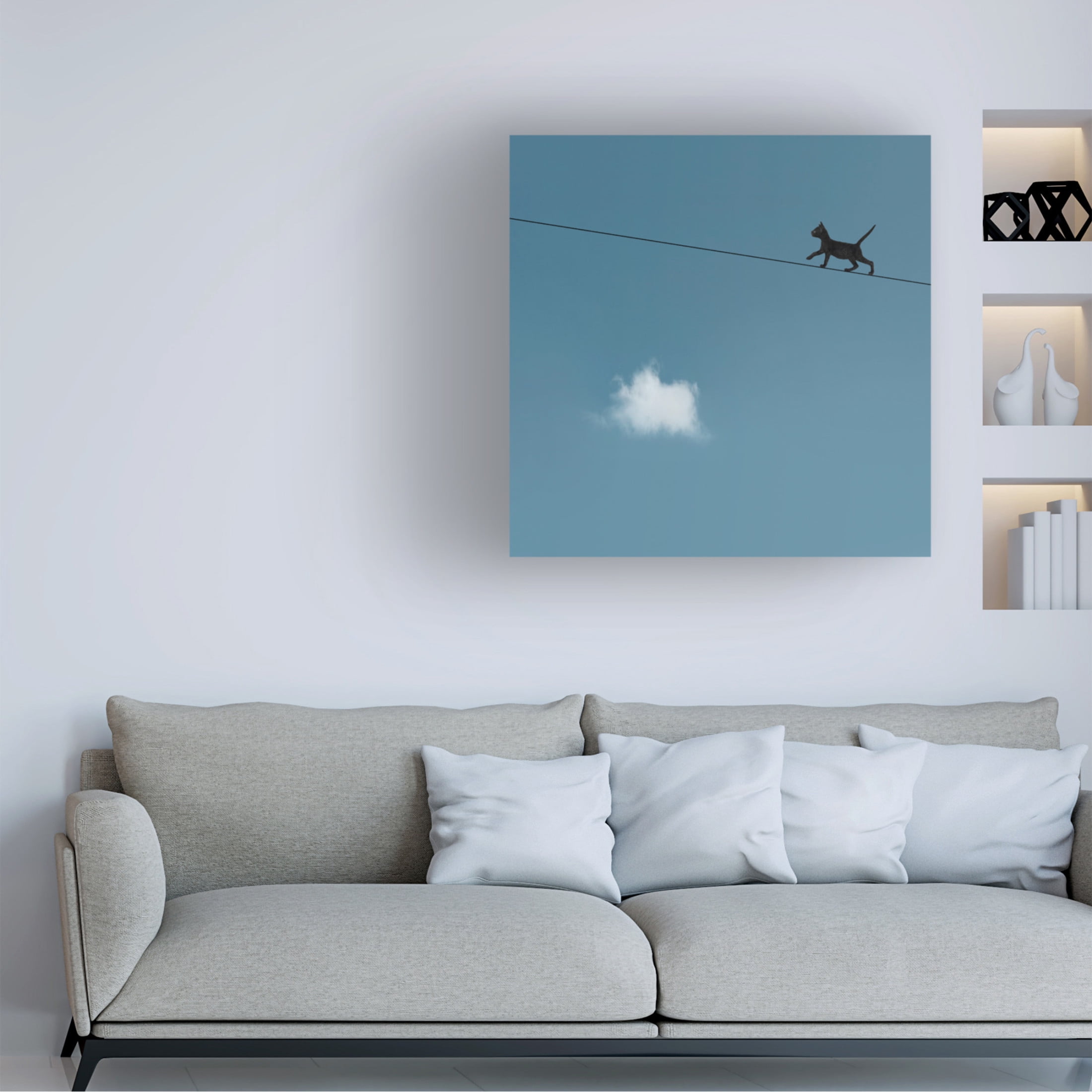 Canvas Wall Art - Jon Bertelli 'Walk The Line' Wall Art for Living Room, Bedroom, or Office Décor by Trademark Fine Art - 35 x 35 Inches