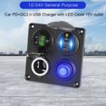 thumbnail image 5 of ✪ Waterproof 12V 24V Car Digital Clock Type C PD QC3.0 USB Fast Charger 12V Socket Power ON OFF Switch for Truck SUV Boat Marine Motorcycle, 5 of 16