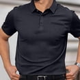 thumbnail image 4 of Qwertyu Capri Polo Shirts Men Breeze Short Sleeve Casual Collared Golf Shirt Lightweight Stretch Quick Dry Textured Summer T-Shirts with Front Pocket Dark Gray XL, 4 of 6