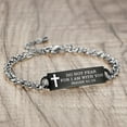 thumbnail image 2 of Bible Verse Bracelet Faith Christian Stainless Steel Friendship Brave Inspirational Bracelets for Women, Christmas Gift Customized(41:10-SB), 2 of 4