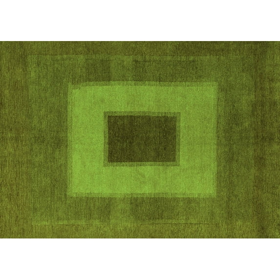 Ahgly Company Indoor Rectangle Abstract Green Modern Area Rugs, 4' x 6'
