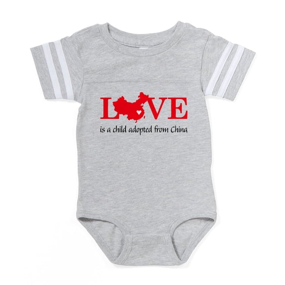 CafePress - China Love - Cute Infant Baby Football Bodysuit