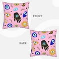 thumbnail image 7 of DouZhe Velvet Decorative Throw Pillow Covers Set of 2, Soft Square Cushion Cover with Invisible Zipper Evil Eyes Hamsa Hand of Fatima Printing, 18"x18", 7 of 7