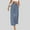 Blue, variant on Idoravan Women's Plus Size Pants Fashion Women Summer Casual Loose Pocket Solid Button Zipper Trousers Elastic Waist Pants