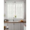 thumbnail image 2 of Sage Green Botanical Curtains 45 Inch Length, Sheer Curtains for Bedroom Living Room Window Plant Flower Floral Tree Branch Rod Pocket Voile Drapes Kitchen Curtains Small Half Window 42"x45" 2 Panels, 2 of 6