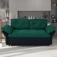 thumbnail image 4 of Holaki Convertible Pull Out Sofa Bed,3-in-1 Convertible Sleeper Couch with Thicked Cushions and Side Storage,Multi-Functional chenille Sofa for Living Room,Bedroom,Apartment,Office,White/Green, 4 of 22