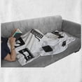 thumbnail image 6 of Programmer Soft Flannel Fleece Throw Blanket, Computer Technology Internet Themed Keyboard Hard Disk Mouse Devices, Cozy Plush for Indoor and Outdoor Use, 50" x 70", White Charcoal Grey, by Ambesonne, 6 of 6