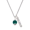 thumbnail image 1 of Delight Jewelry 12mm Teal Roller Spinner with Silvertone Lining Glass Spinner Silvertone Hope Anchors the Soul Bar Charm Necklace, 23", 1 of 4
