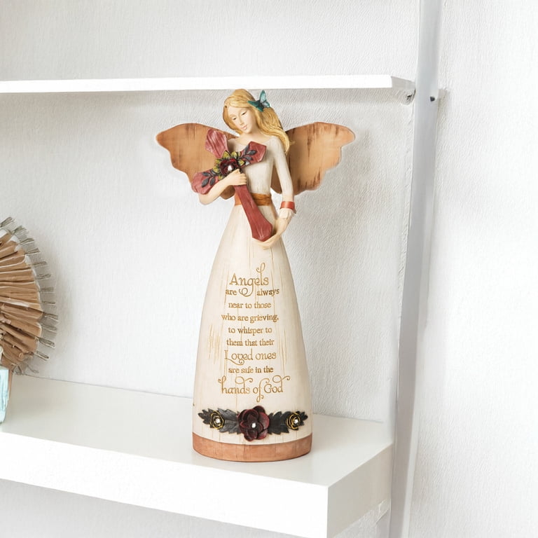 Pavilion Gift Company-Sympathy Angel Holding Cross 9 Inch