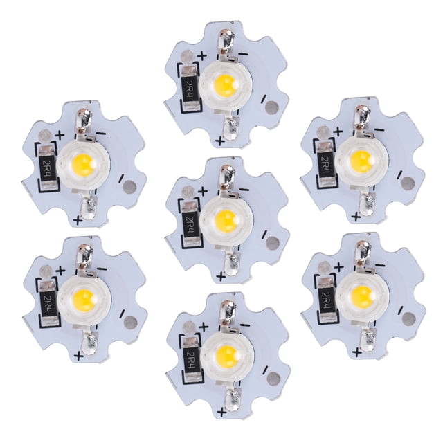 25Pcs High Power Led Chip, 3W 5V Lamp Beads, 200LM Brightness Light Source Chip with Aluminum Plate for Floodlight Spotlight Replacement