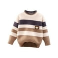 thumbnail image 1 of 2025 Enfants Filles Garçons Motif Col Rond Manches Longues Chandail Décontracté Tricoté Pulls Hauts 2-10 Ans Kaki, 1 of 7