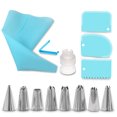 thumbnail image 1 of Color aleatorio 14 piezas / set bolsa de hielo boquillas boquillas de boda cumpleaños aniversario pastel punta puntas crema raspadores hornear herramienta panadería azul Advancent  HA009665-02, 1 of 6