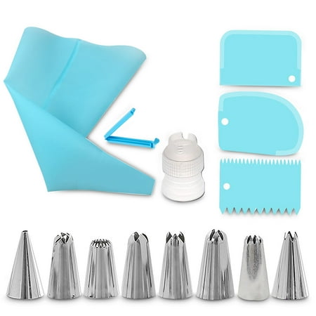 

Color Random 14 Pieces/set Icing Bag Nozzles Wedding Birthday Anniversary Cake Piping Tips Cream Scrapers Baking Tool Bakery Pink