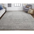 thumbnail image 2 of HomeRoots 514294 8 x 11 ft. Gray Silver & Taupe Floral Power Loom Distressed Rectangle Area Rug, 2 of 4