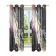 thumbnail image 7 of Yayeee Window Curtains Light Filtering 63"x42" Grommet Panel Pair Home Living Room Decor, Colorful White, 7 of 7