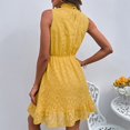 thumbnail image 4 of Woman Chiffon Short Dress Casual Ruffle Sundress Woman Chiffon Short Dress Casual Ruffle Sundress Lace Stand Neck Sleeveless Dress For Summer Yellow XL ANGGREK Otros, 4 of 6
