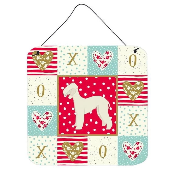 6 x 6 in. Bedlington Terrier Love Wall or Door Hanging Prints