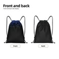 thumbnail image 2 of Hirioo Black Blue Glitter Sparkles Print Drawstring Backpack Bag Sport Versatile Sports Backpack for Gym, Travel, Swimming, Beach, 2 of 9