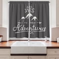thumbnail image 2 of Ambesonne Adventure Kitchen Curtains, Words and Mountains, 55"x39", Charcoal Grey and White, 2 of 3