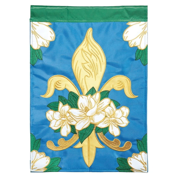 Magnolia Gardens M011338 13 x 18 in. Double Applique Magnolia FLD Polyester Garden Flag