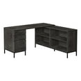 thumbnail image 1 of Monarch Specialties Bureau, Bureau À Domicile, Coin, Tiroirs De Rangement, 60"l, Forme De L, Travail, Ordinateur Portable, Métal, Stratifié, Gris, Noir, Contemporain, Moderne, 1 of 4
