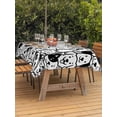 thumbnail image 3 of Outdoor Tablecloth with Umbrella Hole for Patio/Picnic/Party/Camping, Black Line Dog Cat Waterproof Table Cloth Rectangle Table Cover Washable, Cartoon Cute Animals (54"x 80"), 3 of 8