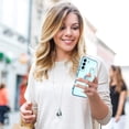 thumbnail image 6 of for Samsung Galaxy S21 5G Case with Strap Stand Love Hearts Design for Women Girl Men, Plating with Wristband Kickstand Camera Lens Protection Bumper for Galaxy S21 5G-Blue, 6 of 12