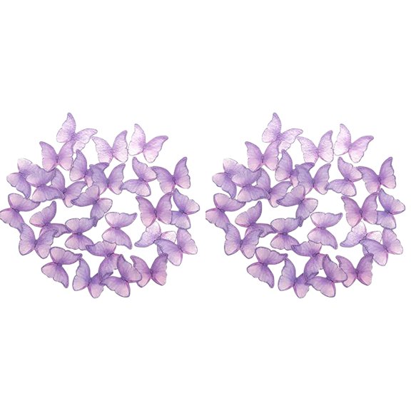 YWIYIUD 96PCS Paper Butterfly Cake Toppers, Butterflies for Cake Decorations Purple Butterfly Cupcake Toppers for Birthday Party Wedding FoodDecorations 2inch
