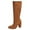 Brown, variant on High Heels Knee High Dress Boots for Women Ladies Fashion Solid Color Suede Pointed Toe Pumps Heeled Mid Calf Tall Boots Black Size 6.5