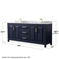 thumbnail image 5 of Wyndham Collection Daria 80" No Mirror Wood Double Bathroom Vanity in Blue/Gold, 5 of 5