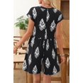 thumbnail image 4 of Merokeety Summer Rompers for Women Casual V Neck Shorts Overalls Loose Fit Onesie with Pockets, BlackWhite XL, 4 of 5