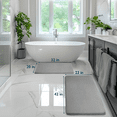 thumbnail image 2 of ComfiTime 2 Piece Bathroom Rugs Set – Thick Memory Foam, Non-Slip Bath Mat, Soft Plush Velvet Top, Ultra Absorbent, Small, Large & Long Rugs for Bathroom Floor, Gray, 20*32 & 22*42, 2 of 12