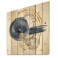 thumbnail image 2 of Designart 'Abstract Black and Dark Blue Gold Underwater Life' Modern Print on Natural Pine Wood, 2 of 5