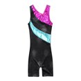thumbnail image 5 of Aislor Kids Girls One Piece Sparkle Color Splicr Gymnastics Leotard Unitard Ballet Jumpsuit, 5 of 7