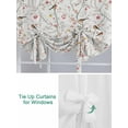 thumbnail image 3 of Flowers Birds Tie Up Curtains for Windows 45 Inch Length Balloon Curtains Kitchen Adjustable Balloon Window Shade Spring Botanical Floral Tree Branches Tie Up Valance Bathroom Curtain Window 52"x45", 3 of 6