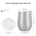 thumbnail image 2 of Life's Easy 12oz. Stainless Wine Glass Tumbler with Lid, 18/8 Stainless Steel Vacuum Insulated Cup Gift for Birthday Mother Wife Daughter Sister. Hot Coffee Cold Cocktails Drinks, Set of 1 (Silver), 2 of 5