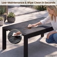 thumbnail image 5 of Heynemo Aluminum Outdoor Patio Furniture Coffee Table, All-Weather Outside Metal Coffee Table Modern Rectangle Coffee Table for Balcony Garden, Black, 5 of 8