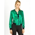 thumbnail image 2 of Disfraz de Halloween Allegra K PaMujer Brillante Holográfico Metálico Ligero Verde S, 2 of 6